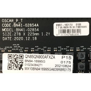 MAIN PARA SMAR TV SAMSUNG 4320p (8K) NUMERO DE PARTE BN94-16995G / BN41-02854A / BN41-02854 / BN97-18317U / PANEL CY-TA085JLAV5H / MODELO QN85QN900AF AD03